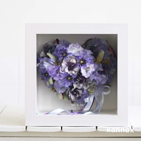ハート型ドライフラワーアート ハートモチーフの押し花/ドライフラワーをご紹介【アフター