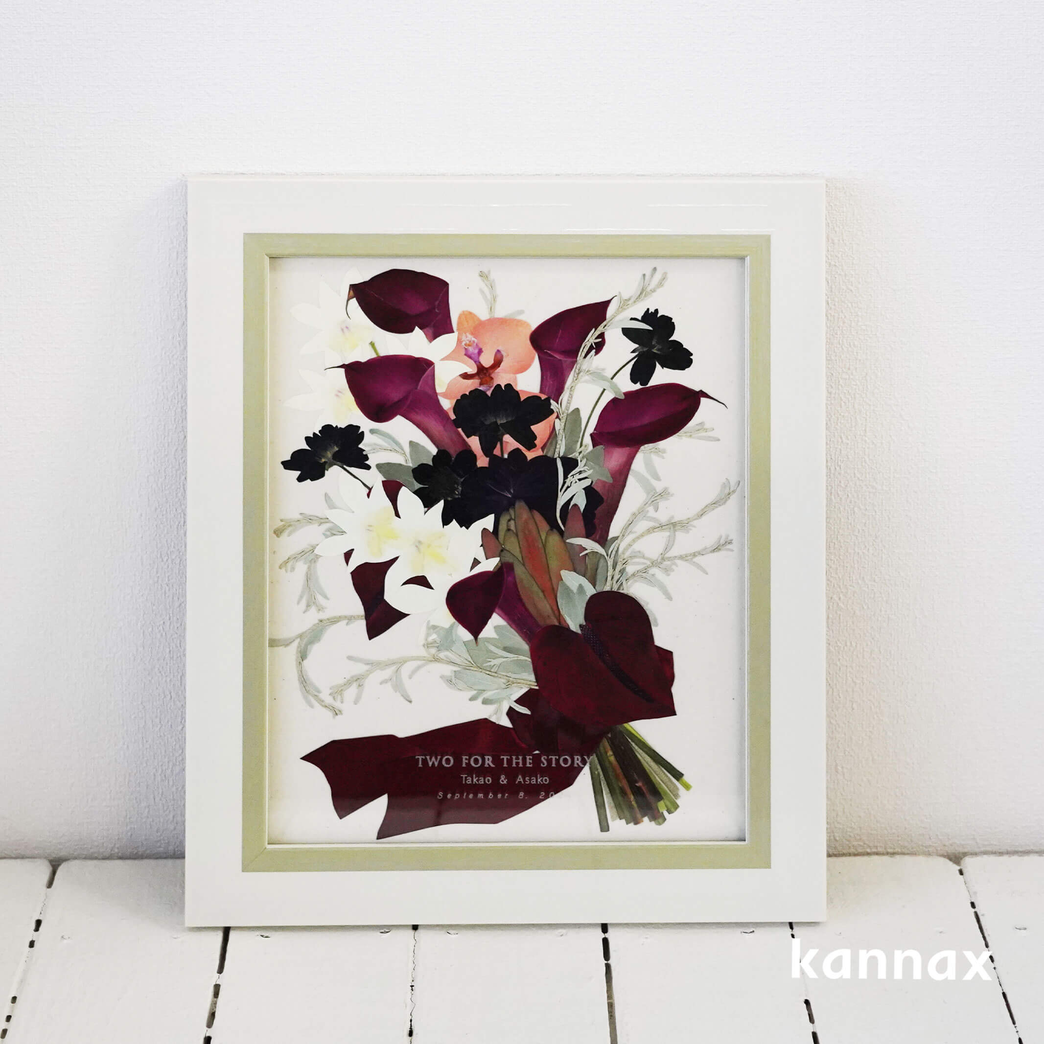 油彩画 花 ピンク ダークグリーン 押し花のパールグリーン｜カナックス | カナックス kannax